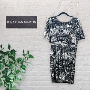 Jonathan Martin Mini Dress in Marble Black & White Size XL